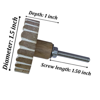 Siena white wooden knob ( set of 6 )