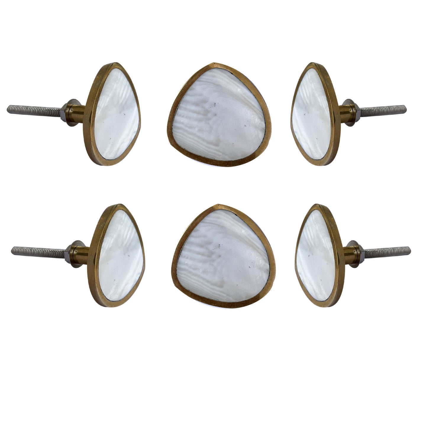Set Of Six Shiro Mather of pearls Knobs