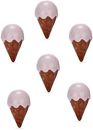 Set of 6 Ceramic Knobs Decorative Ice Cream Shape Knobs