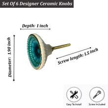 Load image into Gallery viewer, Marrakesh Ceramic Knob Turquoise ( Set Of 6 )
