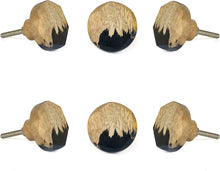 Load image into Gallery viewer, Set Of Six Wooden vienna black knobs
