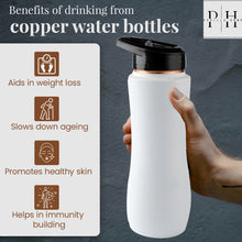 Load image into Gallery viewer, Copper Sipper Bottle (White)
