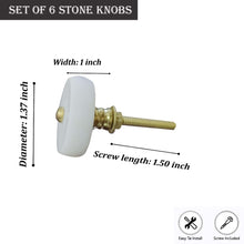 Carregar imagem no visualizador da galeria, Tyre  white Stone Knobs set of 6
