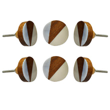 Carregar imagem no visualizador da galeria, Wooden Mother Of Pearl knobs ( set of 6 )
