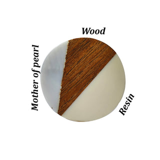 Wooden Mother Of Pearl knobs ( set of 6 )