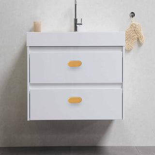 Yellow oval marble knob ( set of 6 )